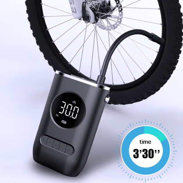 Pompa de aer electrica pentru masina (Compresor), Multifunctionala, 4000 mAh, 120W, afisaj digital LCD, lanterna LED, incarcare USB, Portabila [13]