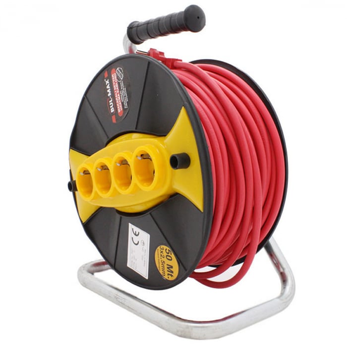 Prelungitor rola cu tambur 30m/50m, 4 prize, 3x2.5 mm, maner transport [3]
