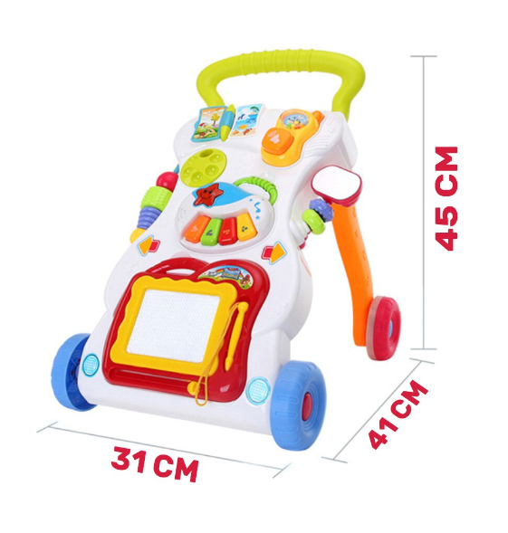 Premergator Baby Walker, multifunctional, pentru bebe , 7 jucarii montabile , Alb [6]