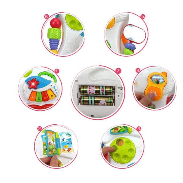 Premergator Baby Walker, multifunctional, pentru bebe , 7 jucarii montabile , Alb [11]