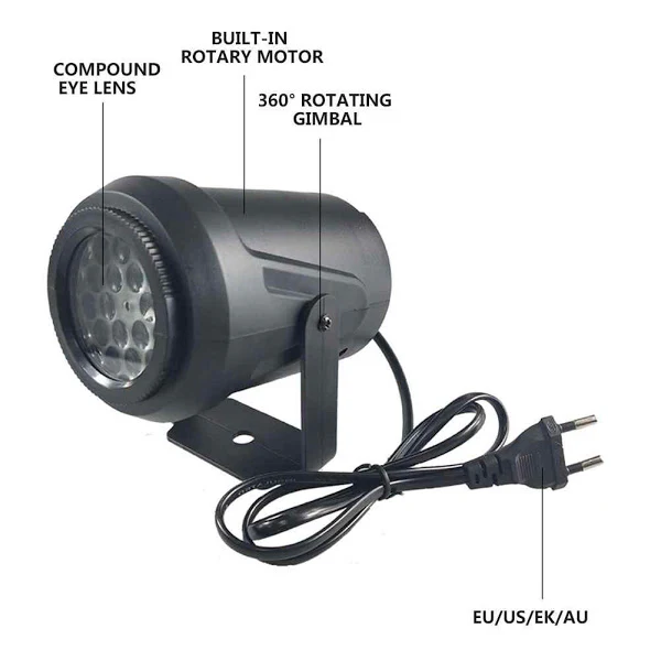Proiector 16 figurine rotative cu tematica de Craciun, RGB 4W, pentru interior [3]