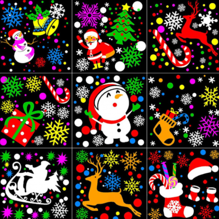 Proiector 16 figurine rotative cu tematica de Craciun, RGB 4W, pentru interior [3]