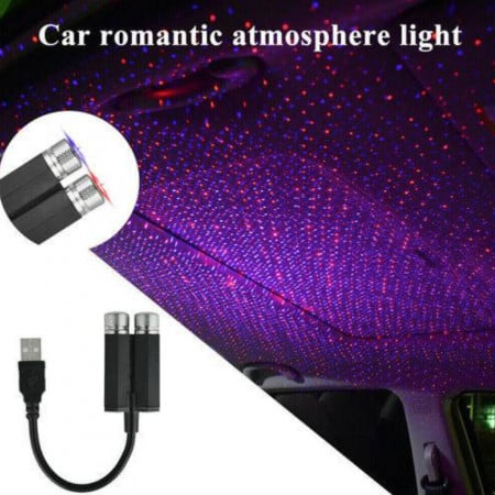 Proiector cu Lumina Laser ambientala cu stele, in doua culori rosu si mov [2]
