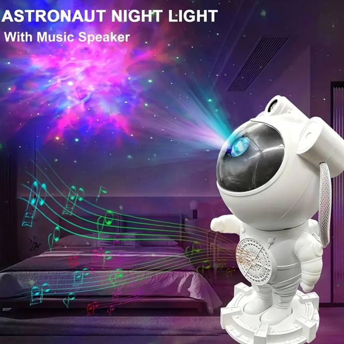 Proiector Laser Astronaut cu Joc de Lumini Aurora Boreala si Stele, Boxa Bluetooth, Timer, Telecomanda [4]