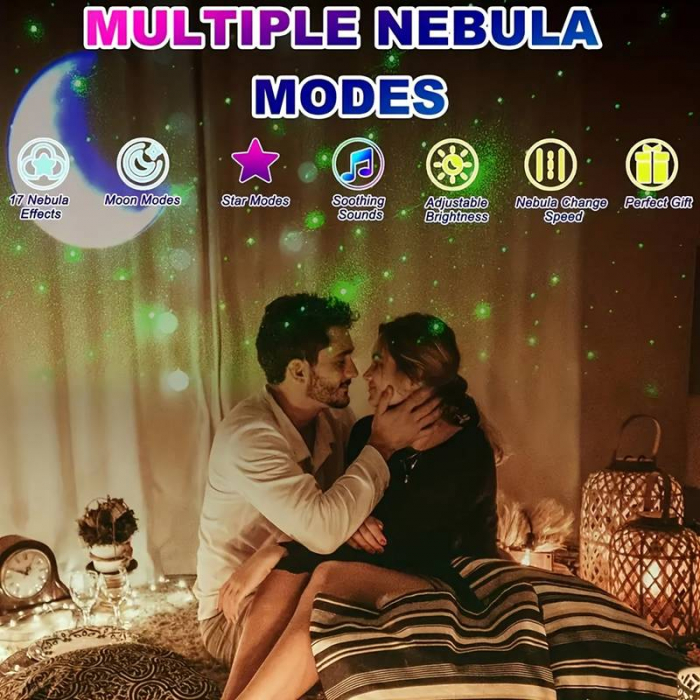Proiector Laser Astronaut cu Joc de Lumini Aurora Boreala si Stele, Boxa Bluetooth, Timer, Telecomanda [6]