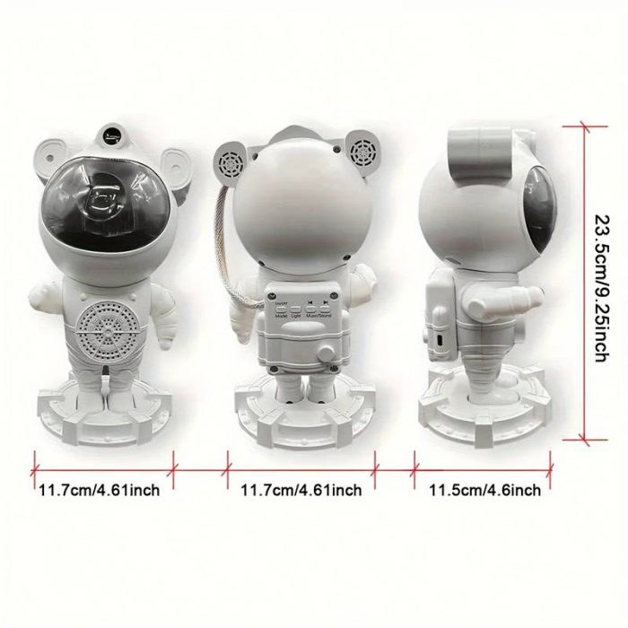 Proiector Laser Astronaut cu Joc de Lumini Aurora Boreala si Stele, Boxa Bluetooth, Timer, Telecomanda [8]