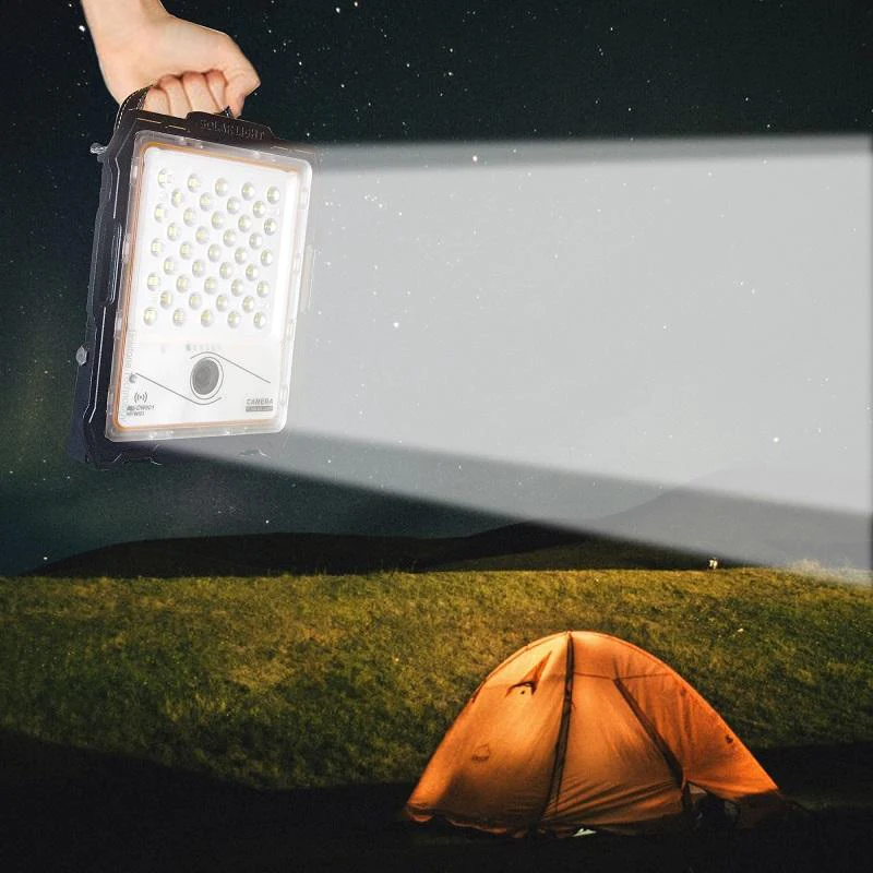 Proiector LED cu Camera WiFi si Panou Solar, lumina alba rece, Telecomanda, Alimentare solara, Putere 100W/200W/300W/400W [5]