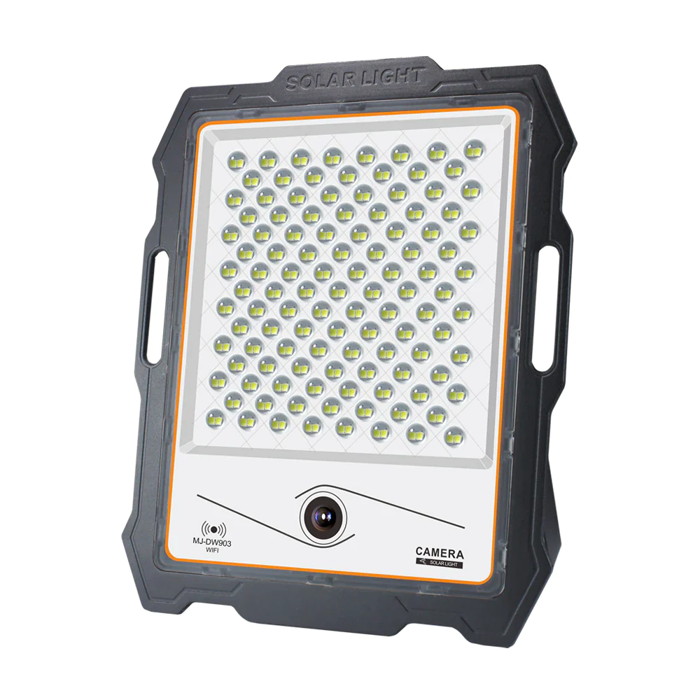Proiector LED cu Camera WiFi si Panou Solar, lumina alba rece, Telecomanda, Alimentare solara, Putere 100W/200W/300W/400W [9]
