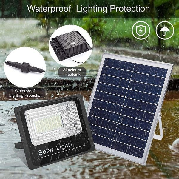 Proiector Solar Jortan 50W/100W/200W/300W/400W/500W/600W Lampa cu incarcare solara + Panou Solar si Telecomanda [5]