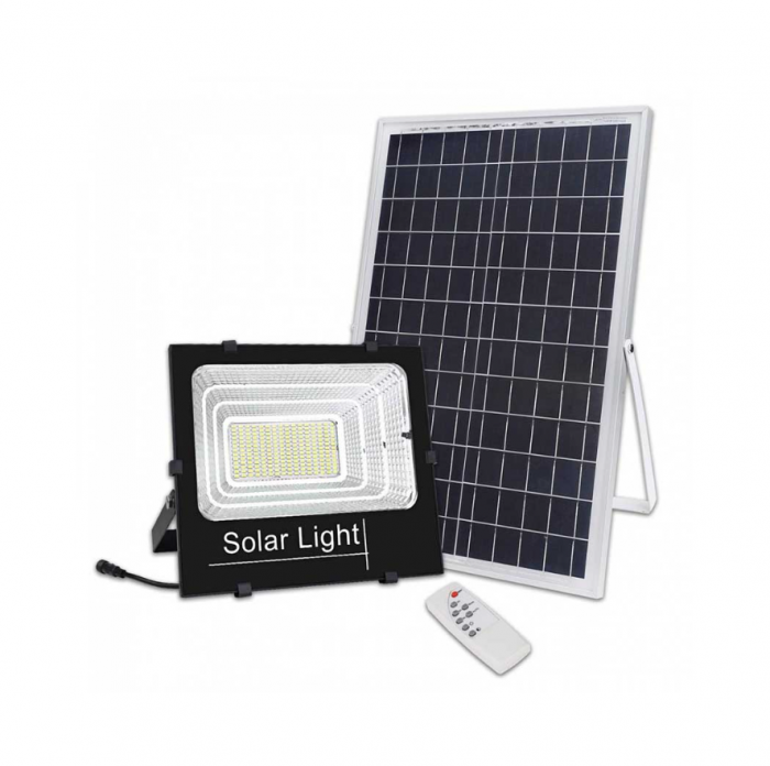 Proiector Solar Jortan 50W/100W/200W/300W/400W/500W/600W Lampa cu incarcare solara + Panou Solar si Telecomanda [10]