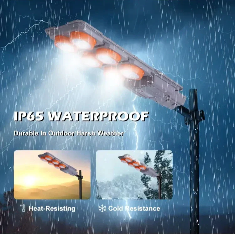 Proiector Solar LED Exterior cu Senzor, 400W / 600W, Lampa Solara Puternica pentru Curte, Gradina, Alei, Iluminat Exterior IP65 [4]