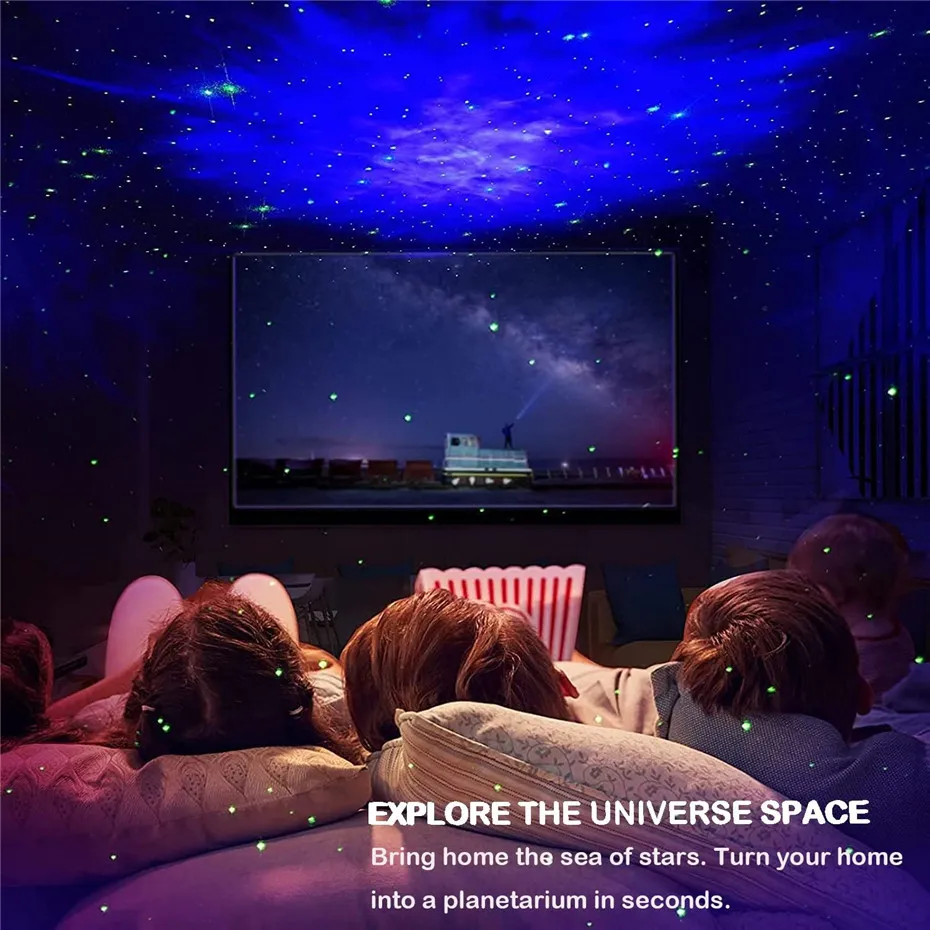 Proiector stele si galaxii, model astronaut, alimentare USB, Alb [3]