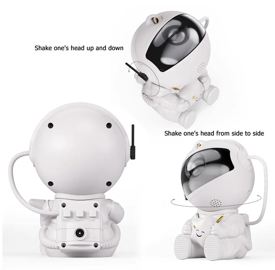 Proiector stele si galaxii, model astronaut, alimentare USB, Alb [12]
