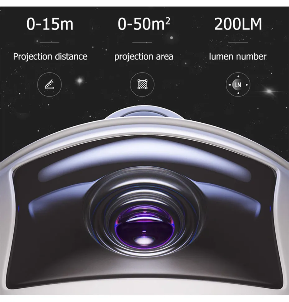 Proiector stele si galaxii, model astronaut, alimentare USB, Alb [9]