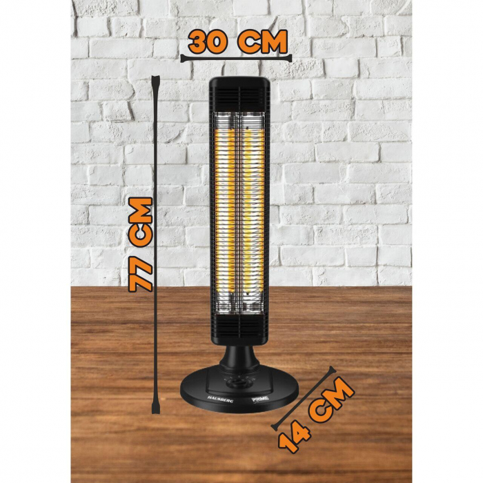 Radiator electric, 1000W, 2 trepte incalzire, tub din fibra de carbon, protectie IP24, termostat mecanic, carcasa din metal, Hausberg HB-8565 [5]