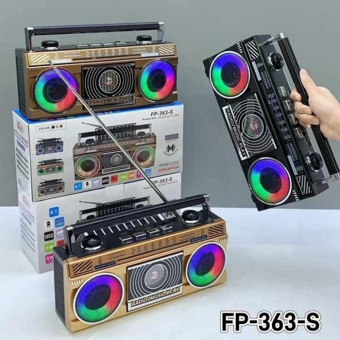 Radio FM/AM/SW Retro Vintage, Incarcare Solara, Bluetooth, Design Clasic, Tehnologie Moderna, P-363-S       MARO/NEGRU [2]