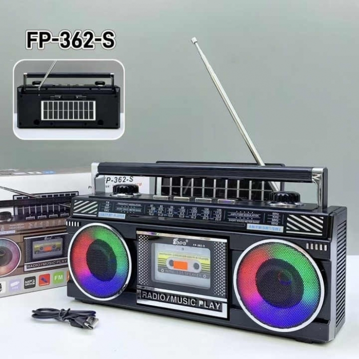 Radio FM/AM/SW Retro Vintage, Incarcare Solara, Bluetooth, Design Clasic, Tehnologie Moderna, P-363-S       MARO/NEGRU [4]