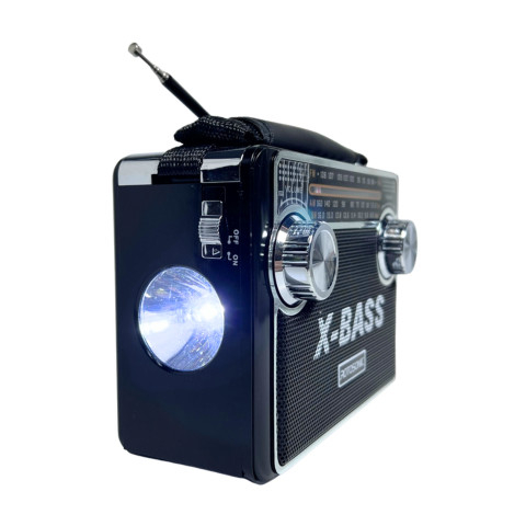 Radio FM/AM/SW X-Bass Waxiba, AUX, antena, lanterna, acumulator reincarcabil, MP3, USB, slot card SD [4]
