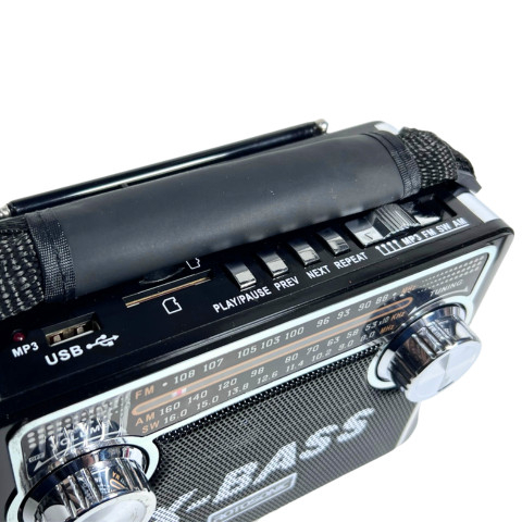 Radio FM/AM/SW X-Bass Waxiba, AUX, antena, lanterna, acumulator reincarcabil, MP3, USB, slot card SD [3]