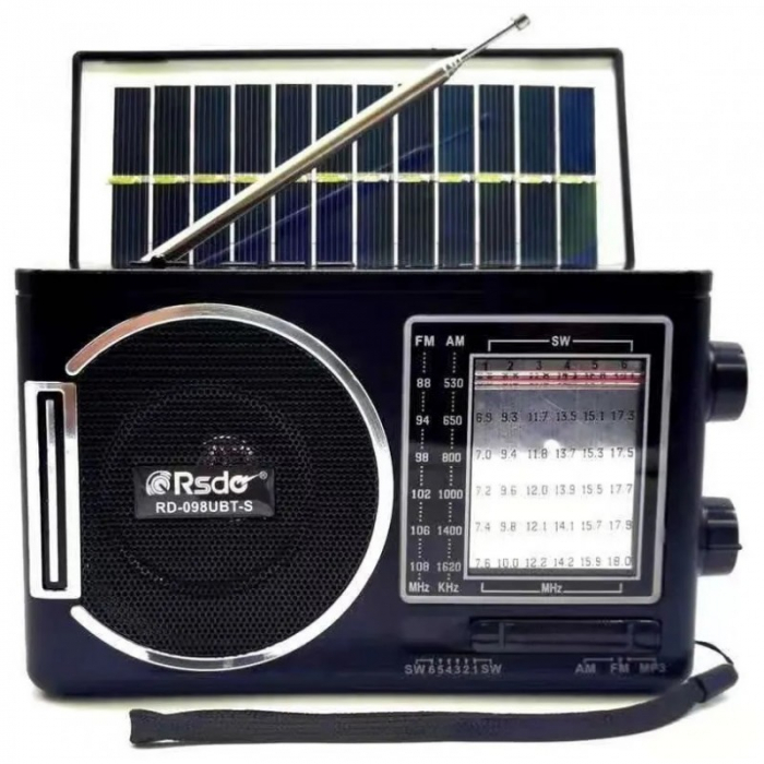 Radio FM portabil cu Incarcare solara, Bluetooth, Lanterna, Radio 8 Benzi, Usb, Slot de Card TF, Panou Solar, Rsdo RD-098UBT [2]