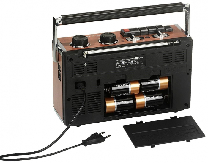 Radio portabil cu Casetofon, AM/FM/SW, design Retro, Port USB si card SD, MP3 [5]