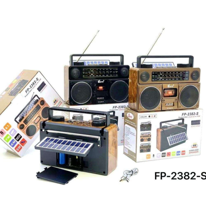 Radio portabil cu panou solar, bluetooth, 10W, USB, TF, AM, FM, SW, AUX, acumulator 3.7v 1200mah [2]