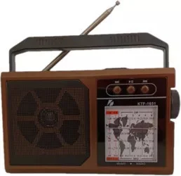 Radio Portabil Solar KTF 1651, FM/AM/SW, Bluetooth, Port USB/TF, Lanterna, Panou Solar, Antena Telescopica, Retro Style [6]