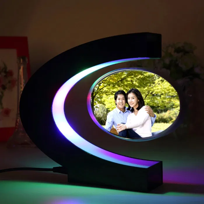 Rama foto plutitoare care leviteaza cu suport luminat colorat [3]