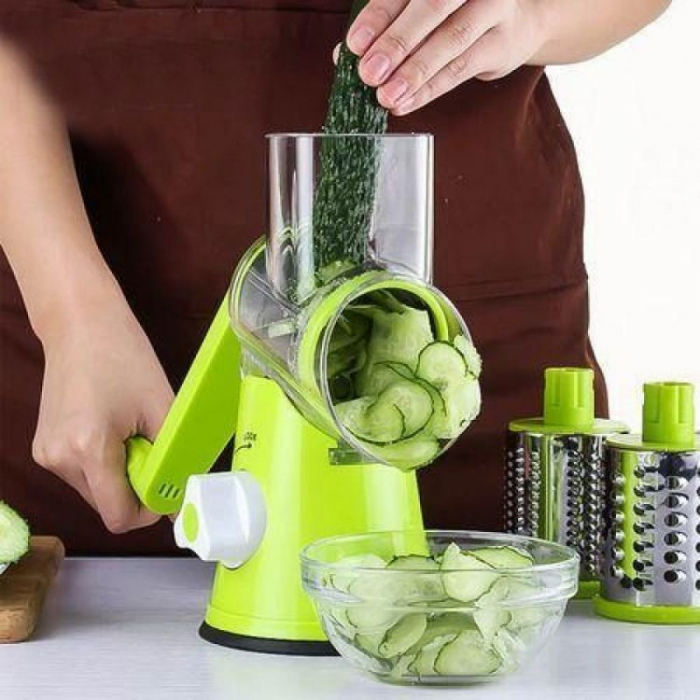 Razatoare manuala pentru legume, 3 lame interschimbabile, Tabletop Drum Grater [4]