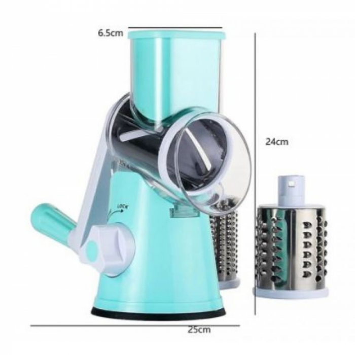Razatoare manuala pentru legume, 3 lame interschimbabile, Tabletop Drum Grater [5]