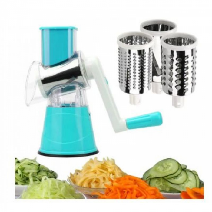 Razatoare manuala pentru legume, 3 lame interschimbabile, Tabletop Drum Grater [3]