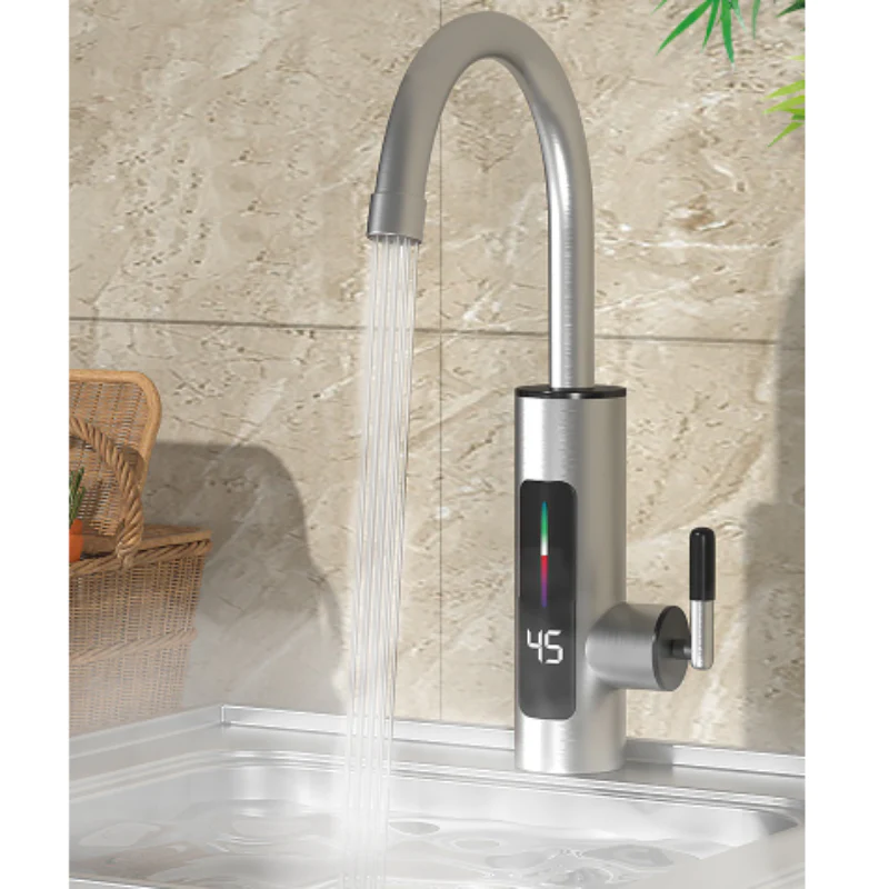 Robinet electric instant din Inox cu afisaj temperatura si rotire 360 grade, 3000W [8]