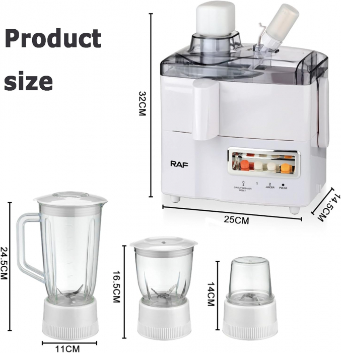 Robot Multifunctional 4 in 1 Blender, Storcator, Rasnita, Masina tocat, 2000W [17]