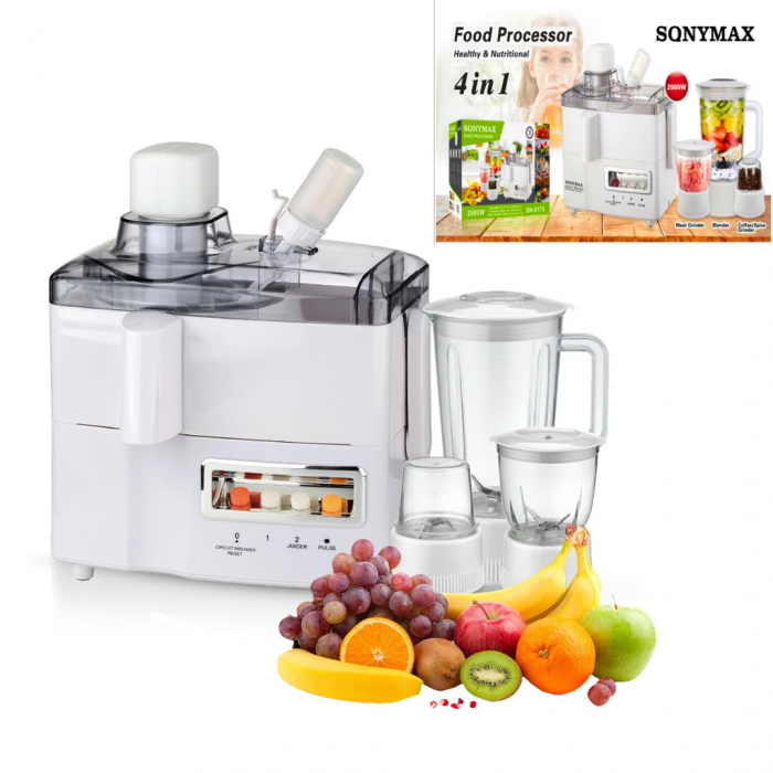 Robot Multifunctional 4 in 1 Blender, Storcator, Rasnita, Masina tocat, 2000W [1]