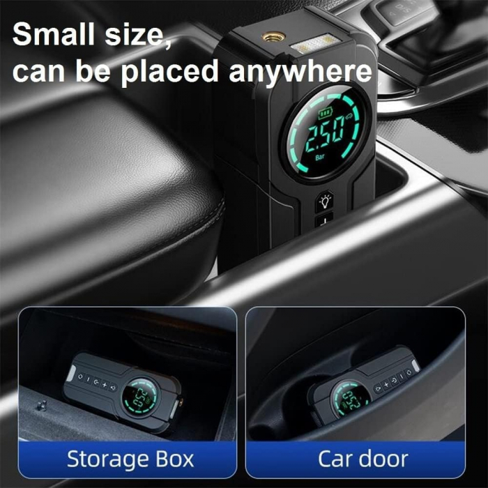 Robot pornire auto multifunctional 4 in 1, compresor de aer, pornire de urgenta, incarcare wireless, lanterna [9]