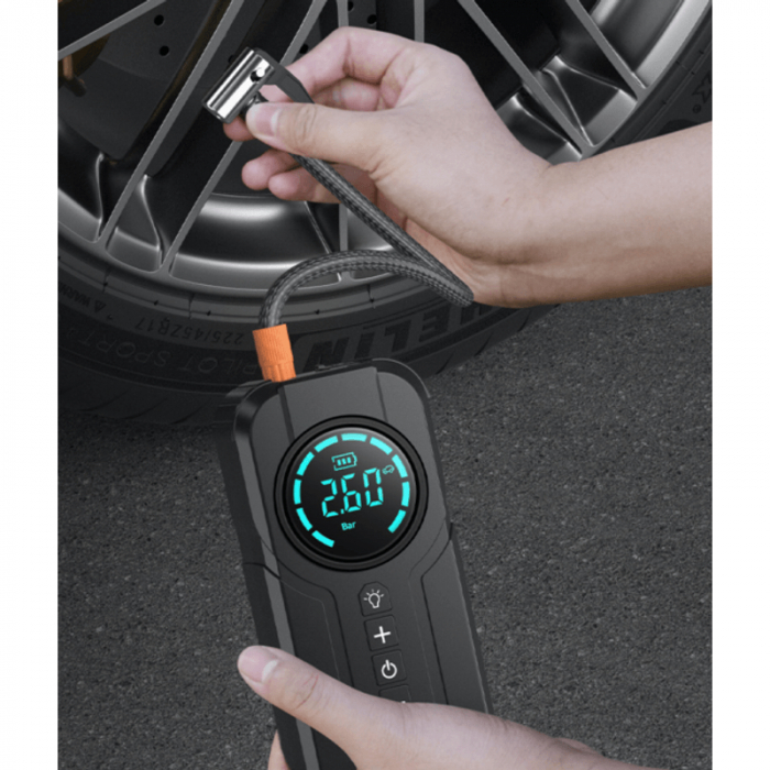 Robot pornire auto multifunctional 4 in 1, compresor de aer, pornire de urgenta, incarcare wireless, lanterna [17]