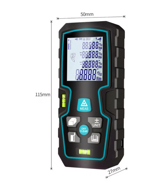 Ruleta digitala multifunctionala cu laser Andowl Q-CS11 nivelmetru arie volum acumulator afisaj digital 120m [8]