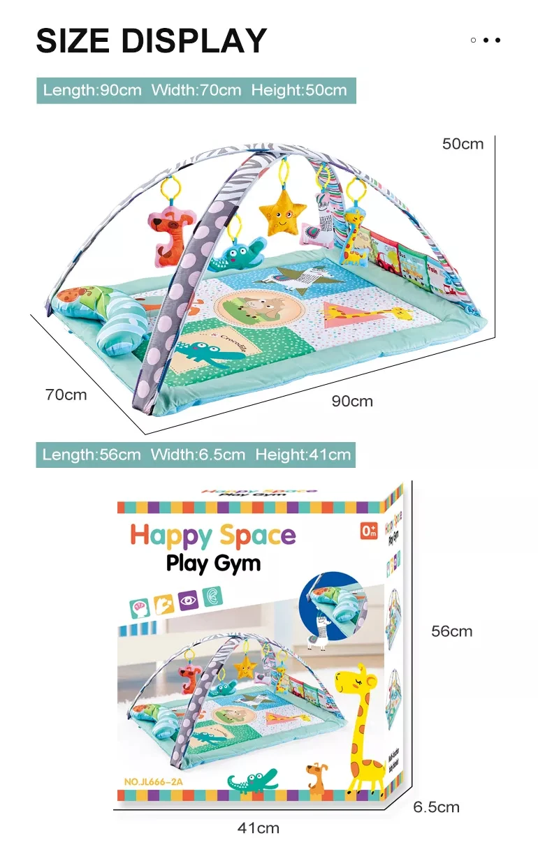 Salteluta de Activitati Bebelusi tip Baby Gym, Eco-Friendly, Jucarii Zornaitoare, Arcade cu Jucarii Suspendate, 0-4 ani [6]