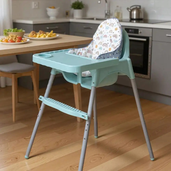Scaun de Masa pentru Bebelusi, Reglabil, Pliabil, 6–36 Luni, Roz/Albastru [6]