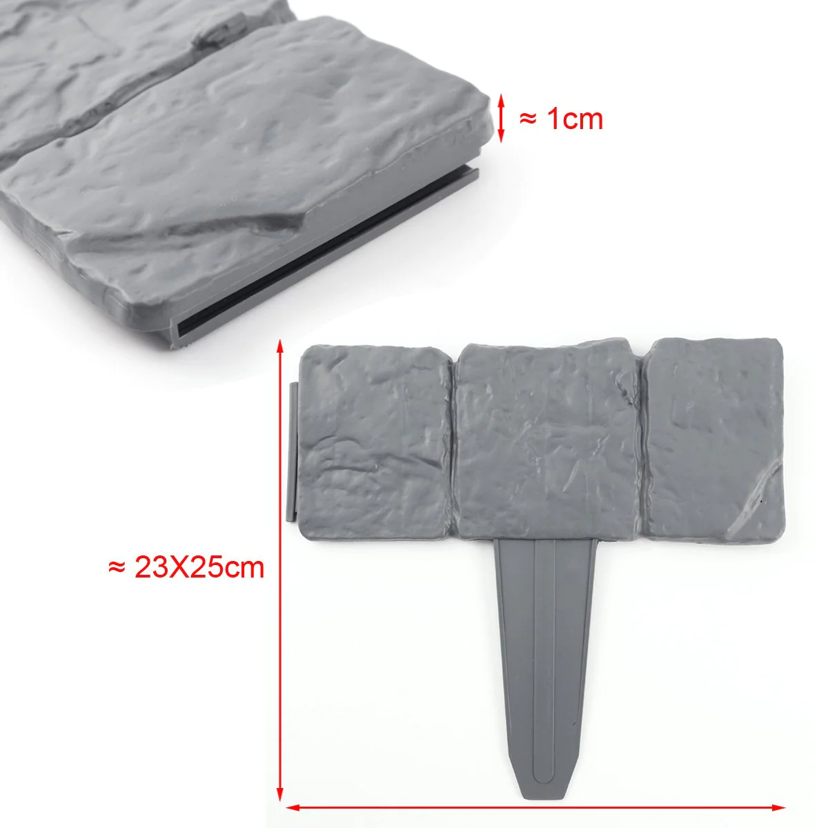 Set 10 x Bordura din plastic cu aspect de piatra, pentru gradina [4]
