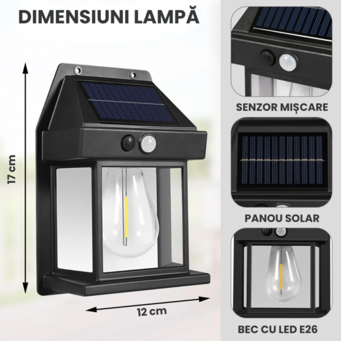 Set 10 x Lampa solara de perete cu senzor de miscare [9]