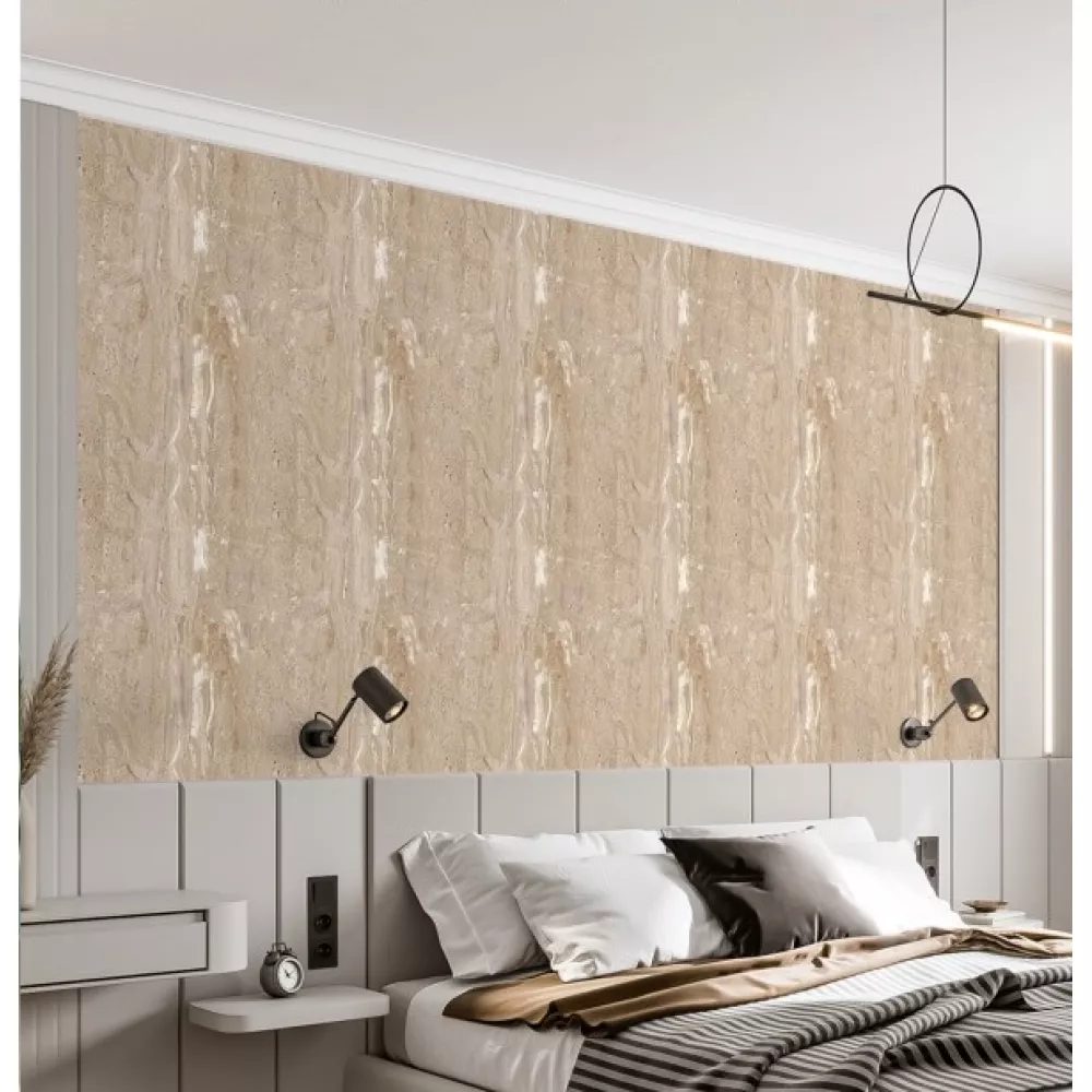 Set 10 x Placi Autoadezive 60x60 cm Marmura Crem imitatie, pentru podea si perete, impermeabila [3]