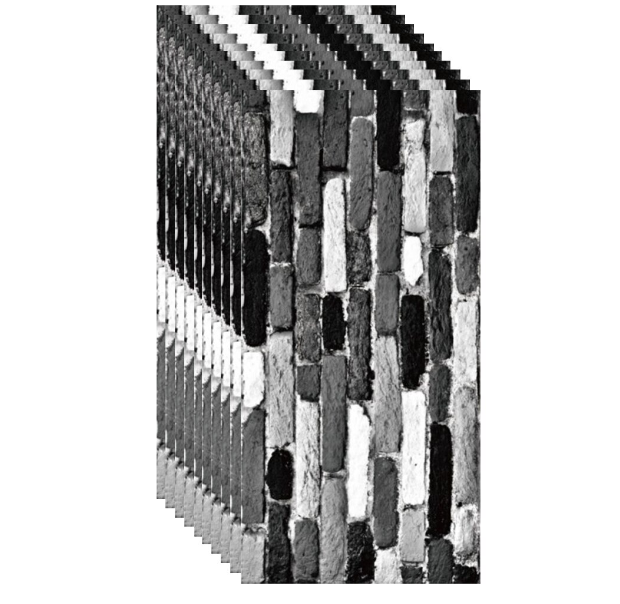 Set 10 x Placi Autoadezive Tip Marmura Caramida neagra cu alb, pentru podea sau perete, 60x30 cm [3]