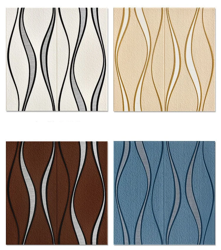Set 10 x Tapet 3D Maro cu fir Gri , Auto-Adeziv pentru interior, 68x68 cm [5]