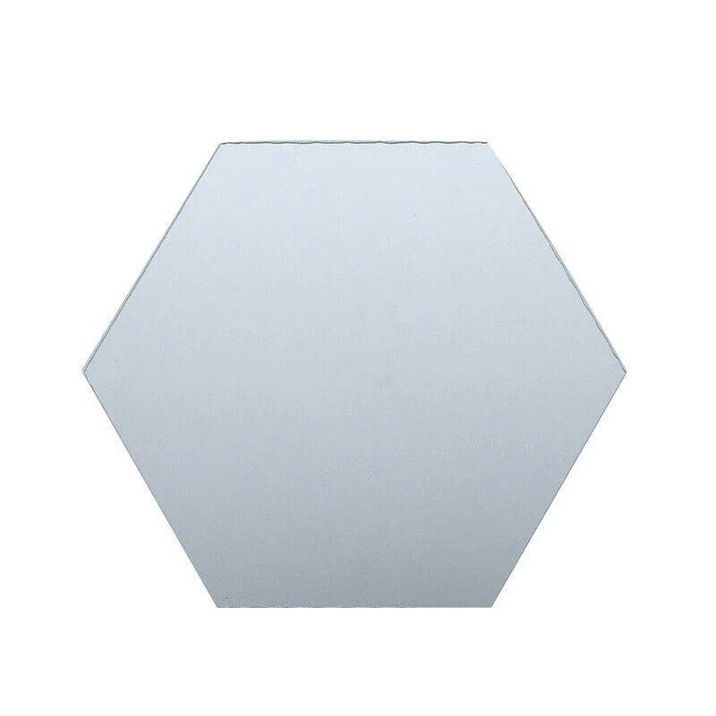 Set 12 oglinzi Acrilice si Autoadezive decorative, forma Hexagon, diametru 23 cm, Argintiu [9]