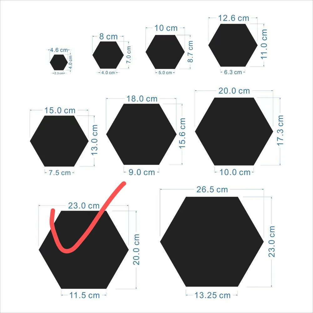 Set 12 oglinzi Acrilice si Autoadezive decorative, forma Hexagon, diametru 23 cm, Argintiu [8]
