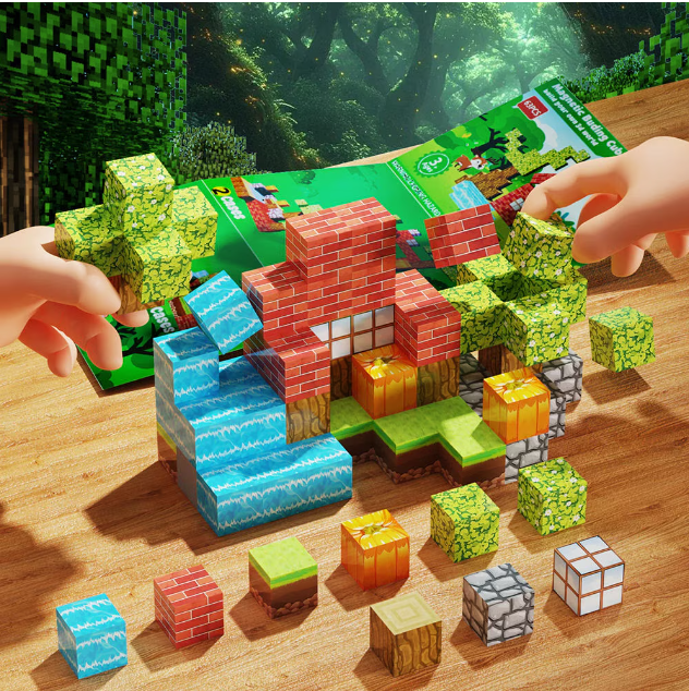 Set 160 piese Minecube, Cuburi Magnetice Inteligente De Construit [3]