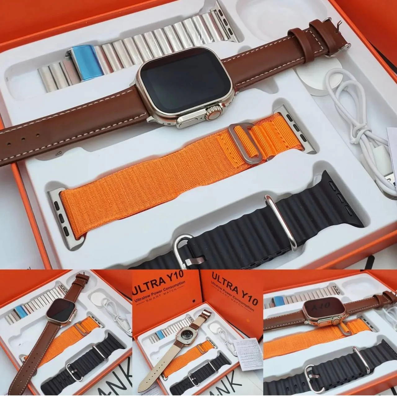Set 2 Ceasuri Smartwatch Ultra 2 + Watch 4 pro si 7 curele de schimb , curea metalica si piele incluse [2]
