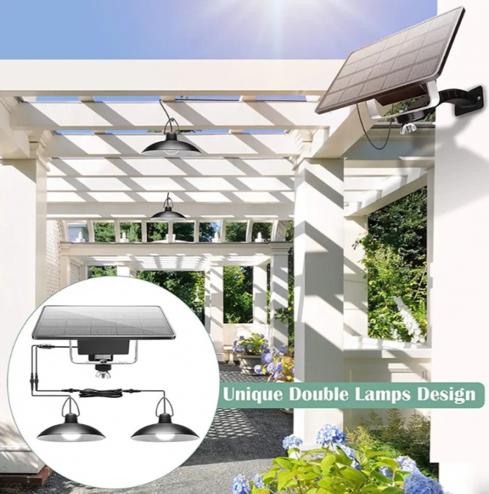Set 2 Lampi Solare cu Abajur de Interior/Exterior cu telecomanda [8]