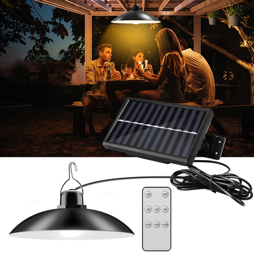 Set 2 Lampi Solare cu Abajur si Telecomanda, Interior/Exterior, Cablu 3 metri [3]